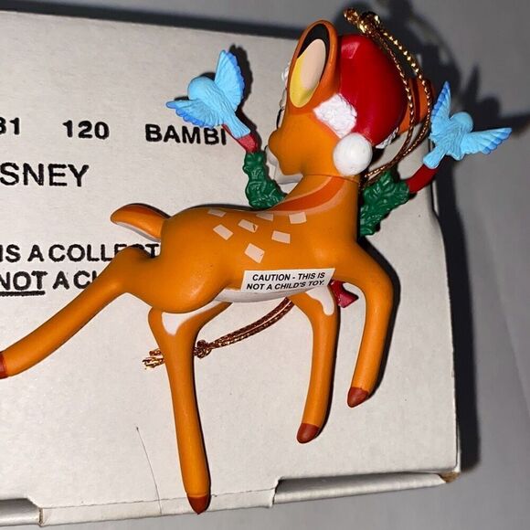 Disney Multicolor Bambi in Santa Hat Christmas Collectible Ornament OS - Picture 5 of 6